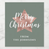 セージモダングリーンバラ金ゴールドスタークリスマス ワインラベル (シングルラベル)