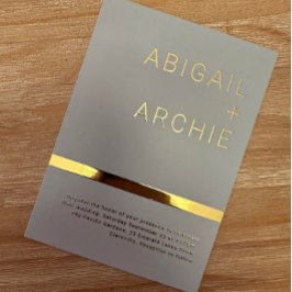 セージモダングリーンバラ金ゴールドミニマリスト結婚ズ 箔招待状