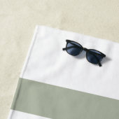 セージモダングリーンパタストライプのーン ビーチタオル (インサイチュ)