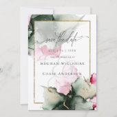 セージモダングリーンピンクウォーター色抽象芸術 (正面)