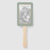 セージモダングリーンフォト金ゴールドハート結婚式 プログラム ハンドファン (裏面)