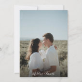 セージモダングリーンフラワーシンプルリーフフォト結婚ズ 招待状 (裏面)