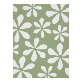 セージモダングリーンフローラルパターシンプルン植物学 ポスター