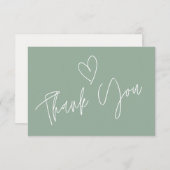 セージモダングリーンブライダルシャワーサンキューカード サンキューカード (正面/裏面)