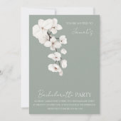 セージモダングリーンホワイトオーキズバチェロレッテ 招待状 (正面)