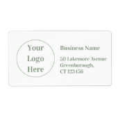 セージモダングリーンホワイトビジネス差出人住所 ラベル (正面)