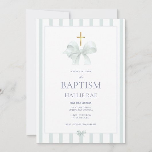 セージモダングリーンボウとバプテストライプィズム 招待状 (正面)