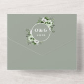 セージモダングリーンボタニカル結婚フローラ オールインワン招待状 (裏面)
