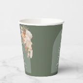 セージモダングリーンボヘミアンパンパスグラス結婚グラス 紙コップ (左)