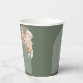 セージモダングリーンボヘミアンパンパスグラス結婚グラス 紙コップ (右)