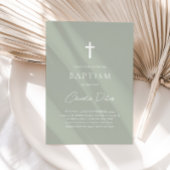 セージモダングリーンボーイズ交差《キリスト教》洗礼式や命名式バプテスマ 招待状