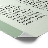 セージモダングリーンボーホアーチ赤面春フローラ ポスター (角)