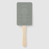 セージモダングリーンミニマリスト結婚式 プログラム ハンドファン (裏面)