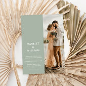 セージモダングリーンミニマ結婚リスト 招待状
