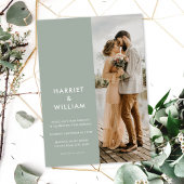 セージモダングリーンミニマ結婚リスト 招待状