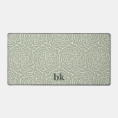 セージモダングリーンモノグラムの模様 デスクマット (正面)