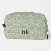 セージモダングリーンモノグラムの模様 ドップキット (正面)