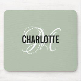 セージモダングリーンモノグラム名マウスパッド マウスパッド