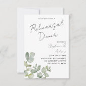 セージモダングリーンユーカリのリハーサルディナー 招待状 (正面)