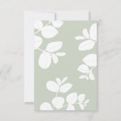 セージモダングリーンユーカリ結婚式RSVP 出欠カード (裏面)