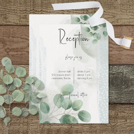 セージモダングリーンユーカリ&金ゴールド披露宴 エンクロージャーカード