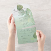 セージモダングリーンユーカリNo Dinner オールインワン招待状 (貼ってはがせる)