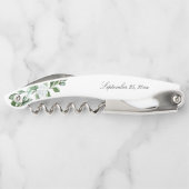 セージモダングリーンリースホワイトフローラズ結婚 ソムリエナイフ (裏面)