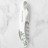 セージモダングリーンリースホワイトフローラズ結婚 ソムリエナイフ (裏面)