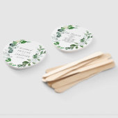 セージモダングリーンリースホワイトフローラズ結婚 ハンドファン (組立なし)