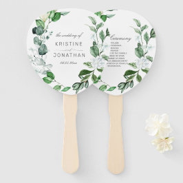 セージモダングリーンリースホワイトフローラズ結婚 ハンドファン