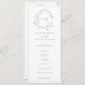 セージモダングリーンリーピークレストモノグラム結婚ズ プログラム (正面/裏面)