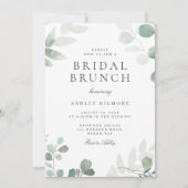 セージモダングリーンリーフブライダルシャワーブランチ 招待状 (正面)