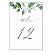 セージモダングリーンリーホワイトフローラNo 12結婚's テーブルナンバー (裏面)