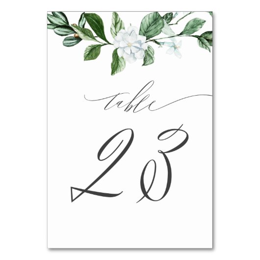 セージモダングリーンリーホワイトフローラNo 23 結婚's テーブルナンバー (正面)