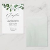セージモダングリーンリー白フローラ結婚ズ エンクロージャーカード (正面/裏面)