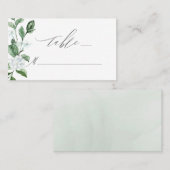 セージモダングリーンリー白フローラ結婚ズ プレイスカード (正面/裏面)