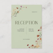 セージモダングリーンワイルドフラワーブーケ披露宴 エンクロージャーカード (正面)