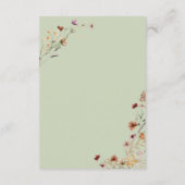 セージモダングリーンワイルドフラワーブーケ披露宴 エンクロージャーカード (裏面)