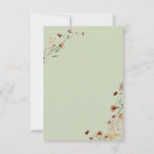 セージモダングリーンワイルドフラワーブーケ結婚ーズ セーブザデート (裏面)