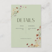 セージモダングリーンワイルドフラワーブーケ詳細 エンクロージャーカード (正面)