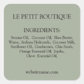 セージモダングリーン原料リスト製品ラベル スクエアシール (正面)