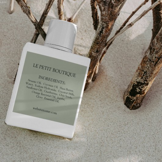 セージモダングリーン原料リスト製品ラベル スクエアシール