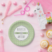 セージモダングリーン幾何タイポグラフィ結婚ズ ペーパープレート (パーティー)