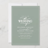 セージモダングリーン書道結婚式招待状 招待状 (正面)