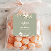 セージモダングリーン水カラー結婚フローラ スクエアシール