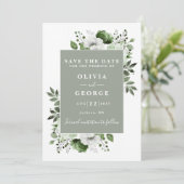 セージモダングリーン水カラー結婚フローラ セーブザデート (スタンド正面)