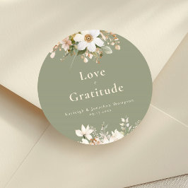 セージモダングリーン水カラー結婚フローラ ラウンドシール