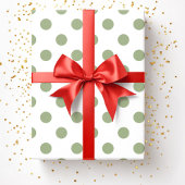 セージモダングリーン水玉模様パターン ラッピングペーパー