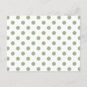 セージモダングリーン水玉模様メリークリスマス ポストカード (裏面)