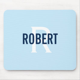 セージモダングリーン男性モノグラム名 マウスパッド